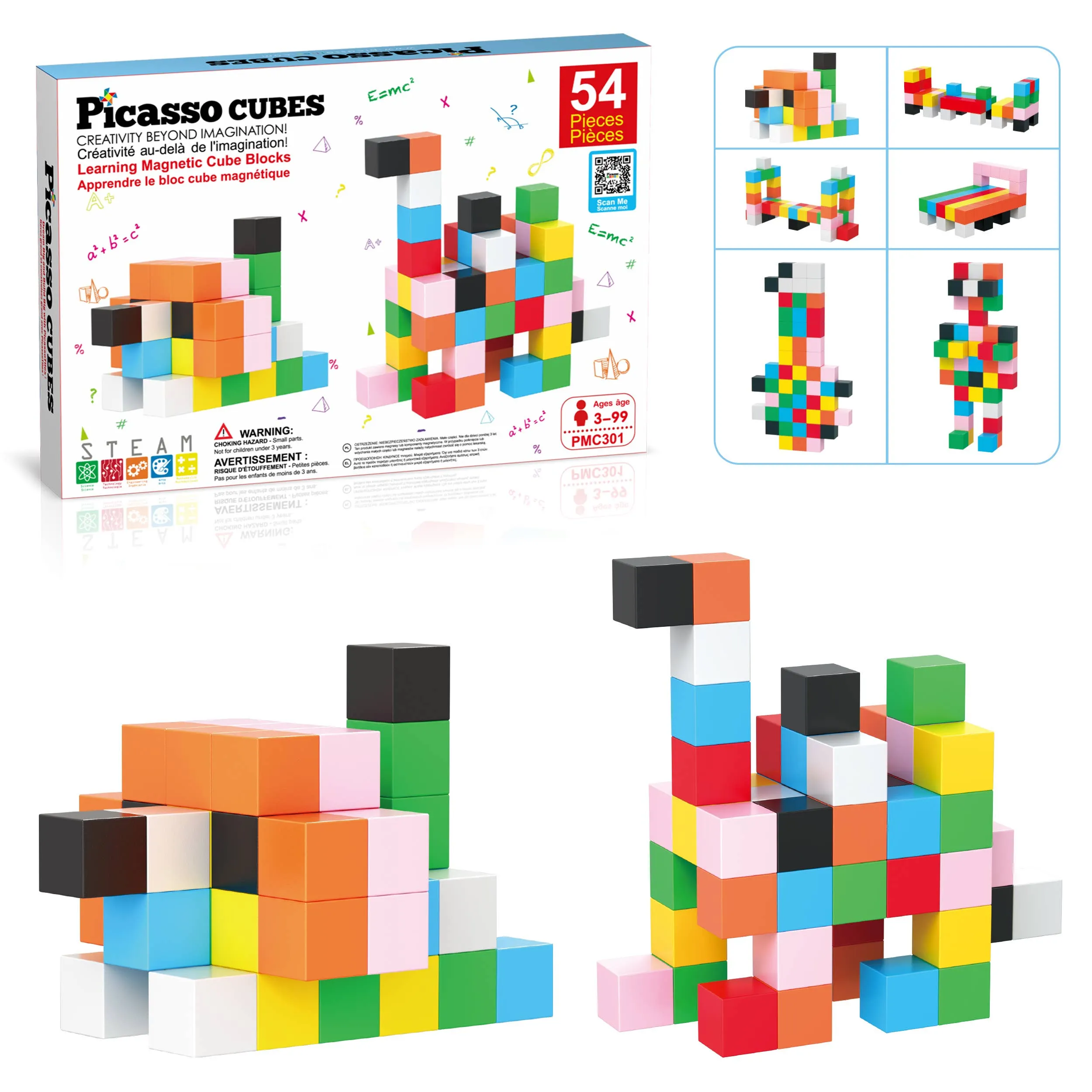 1.2" 54 Pieces Magnet Building Cube