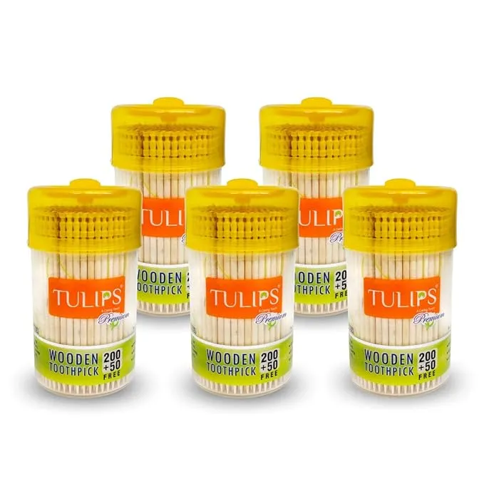 3136 Tulips Disposable Wooden Toothpicks