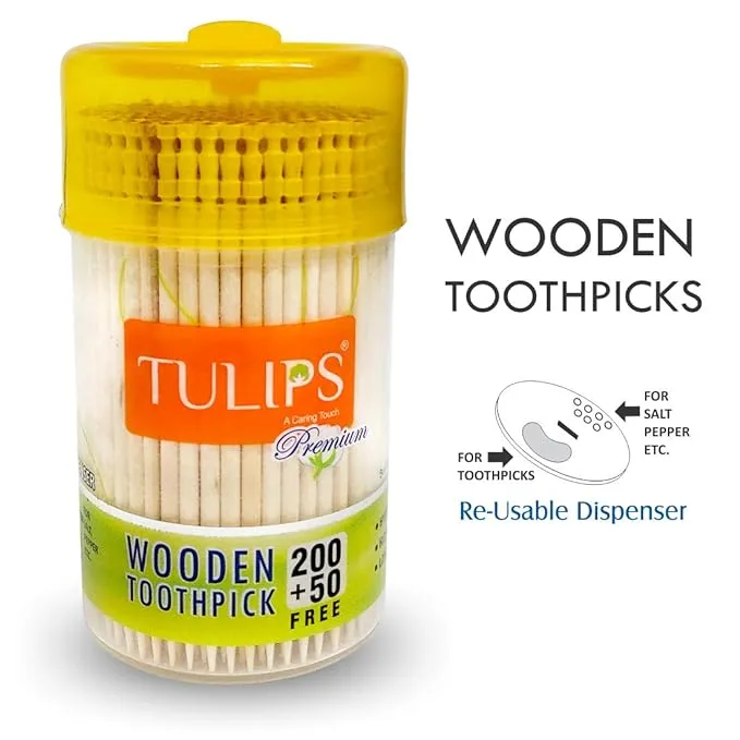 3136 Tulips Disposable Wooden Toothpicks