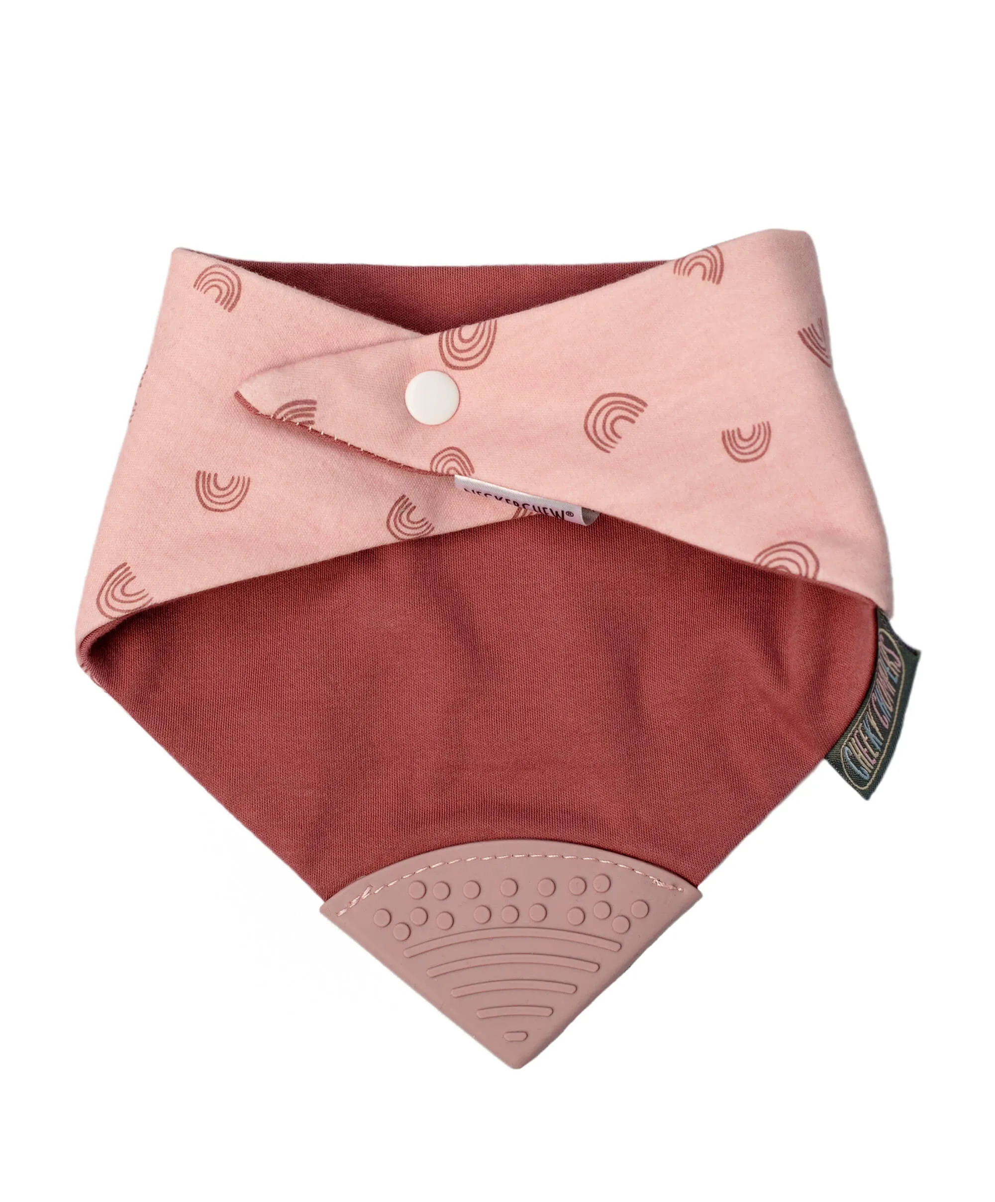 Cheeky Chompers Neckerchew Teething Dribble Bib - Pink Rainbow