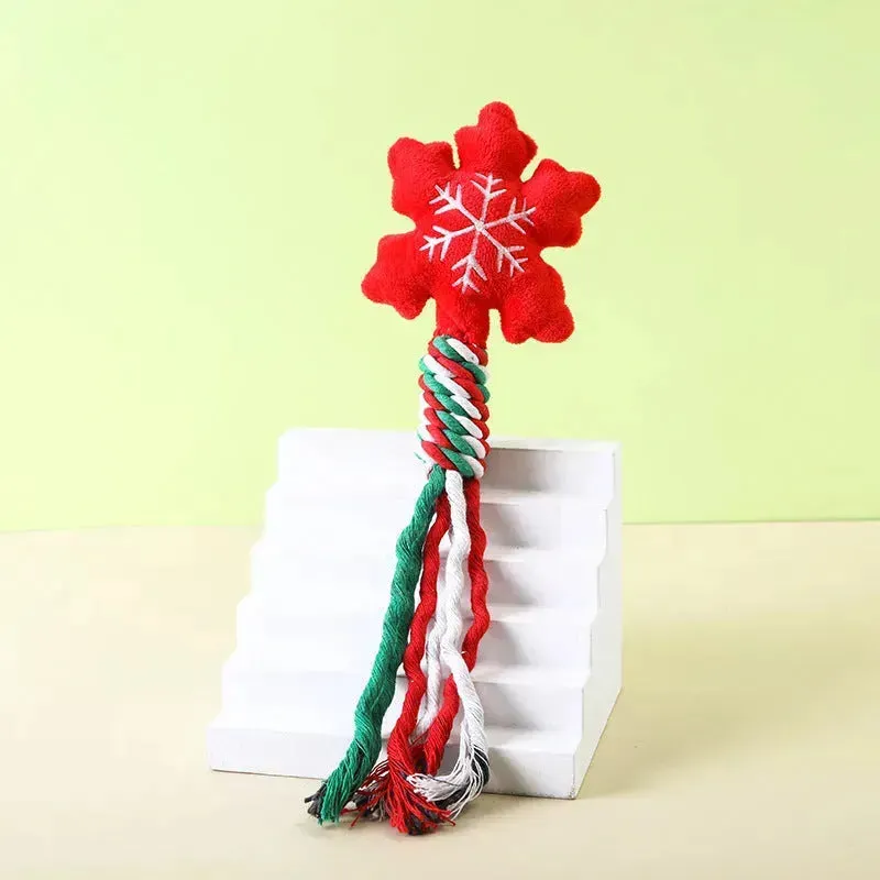 Christmas Pet Plush Toys – Durable Cotton Rope Chew Toys