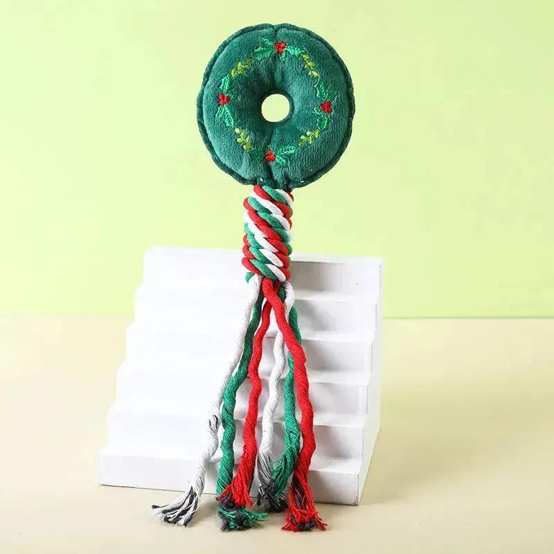 Christmas Pet Plush Toys – Durable Cotton Rope Chew Toys