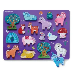 Crocodile Creek 16 Piece Wood Puzzle Unicorn Garden