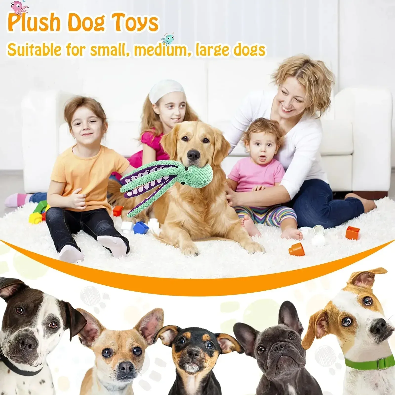 Durable Plush Squeaky Dog Toy with Chew Resistant Features