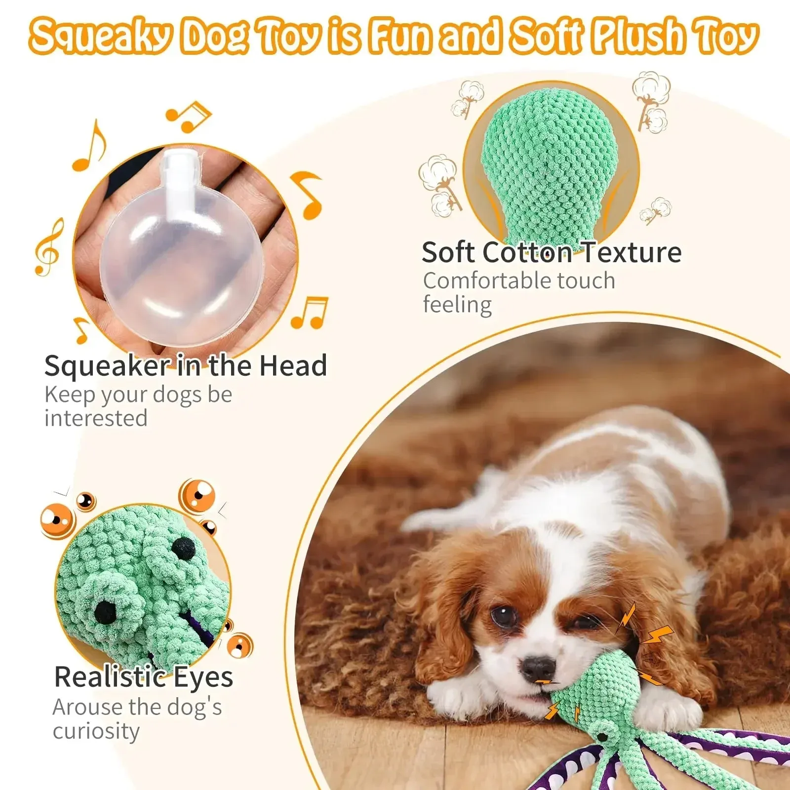 Durable Plush Squeaky Dog Toy with Chew Resistant Features