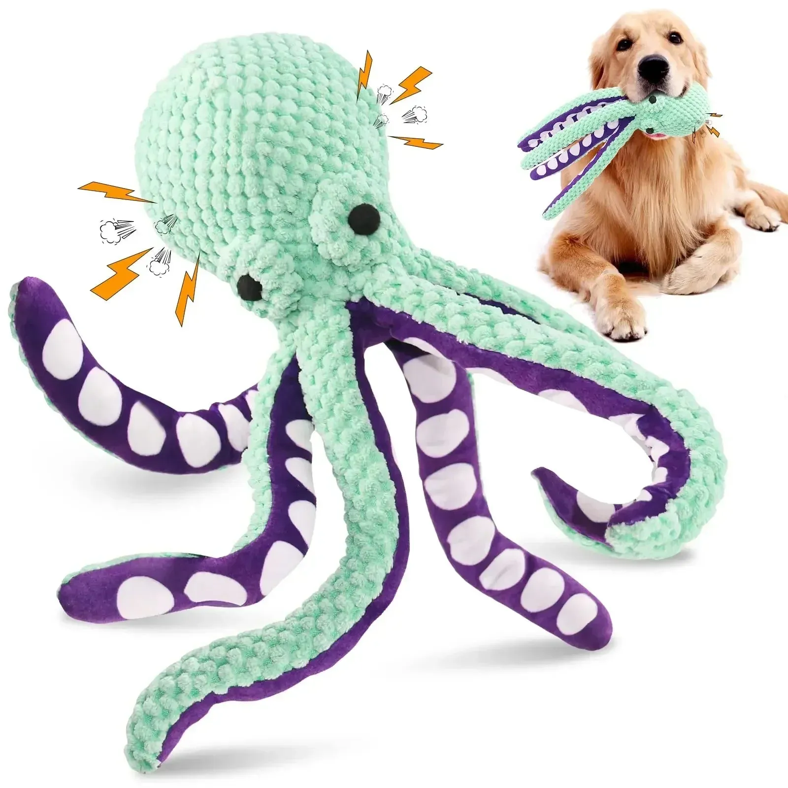 Durable Plush Squeaky Dog Toy with Chew Resistant Features