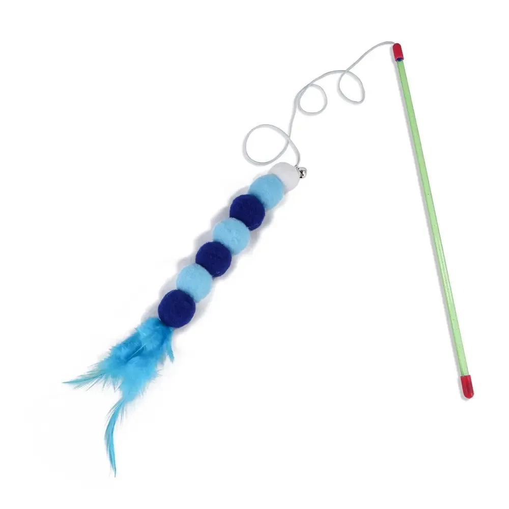 Elastic Feather Cat Toy with Durable Plastic and Trichome Design