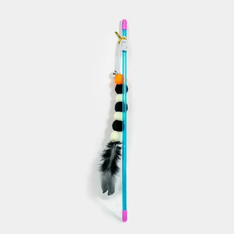 Elastic Feather Cat Toy with Durable Plastic and Trichome Design