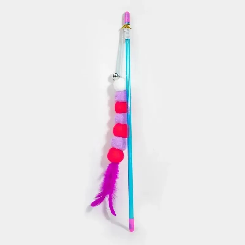 Elastic Feather Cat Toy with Durable Plastic and Trichome Design