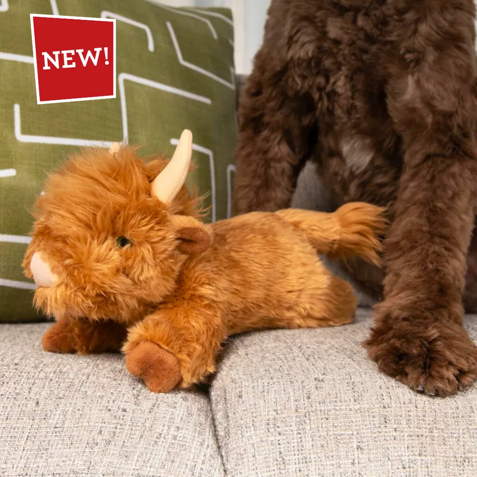 Fluff & Tuff Shaggy Hyland Cow Plush Dog Toy - Wholesale