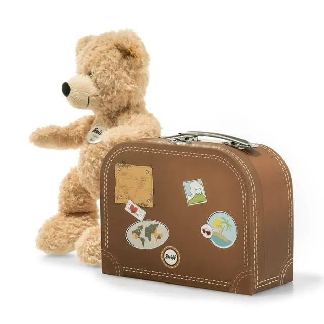 Fynn Teddy Bear, Beige in Suitcase