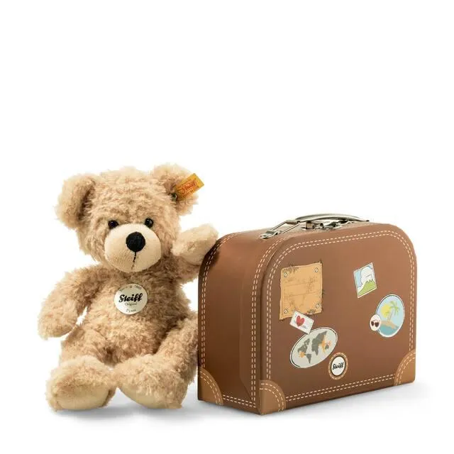 Fynn Teddy Bear, Beige in Suitcase