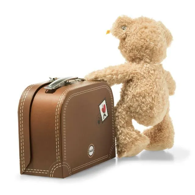 Fynn Teddy Bear, Beige in Suitcase