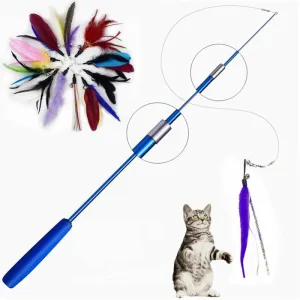 Interactive Feather Cat Teaser Wand