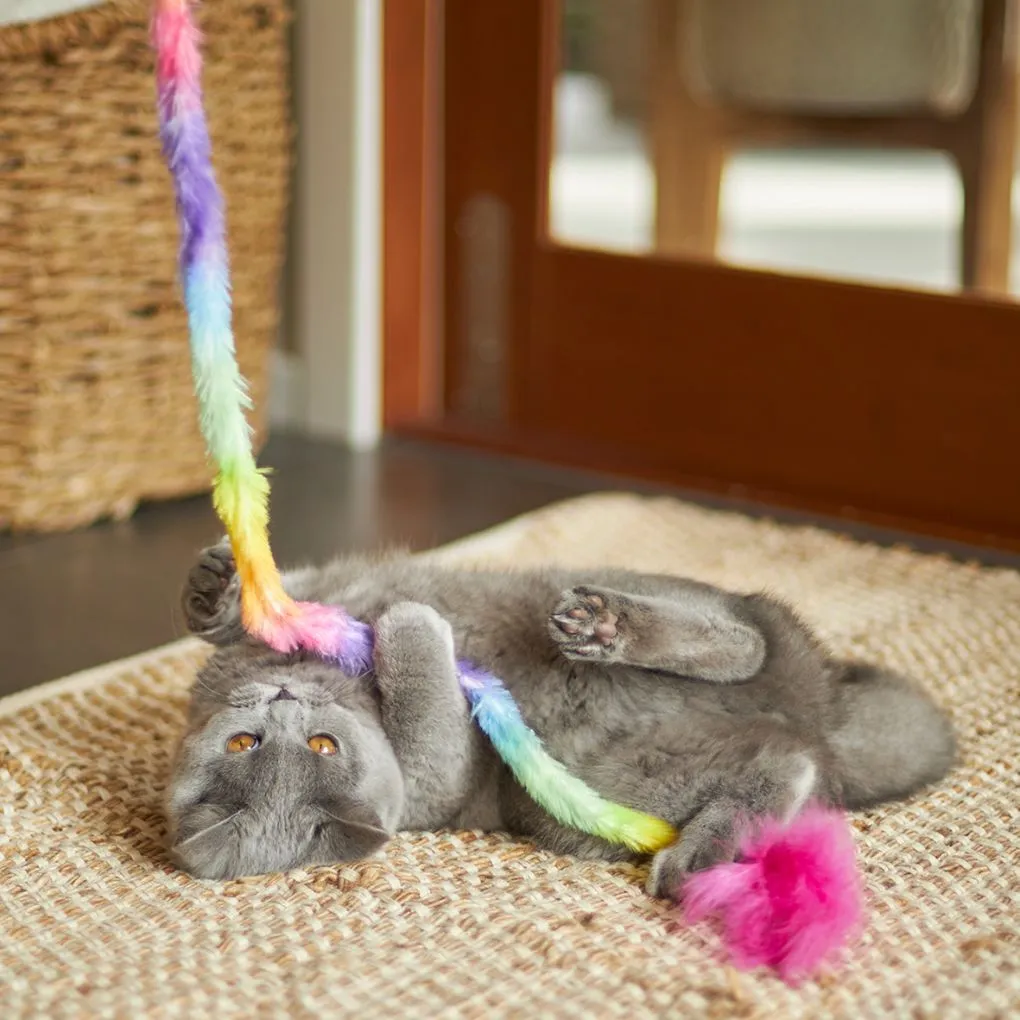 Kazoo Fluffy Rainbow Tail Cat Toy