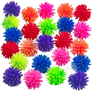 Kicko Soft Porcupine Hedgehog Ball - 24 Pack - Assorted Colors - High Bouncing Balls