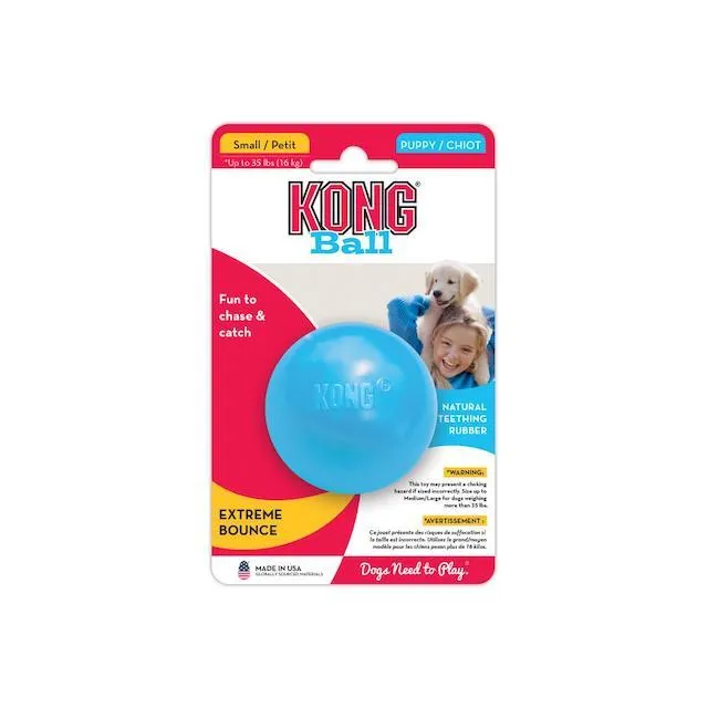 Kong Puppy Ball with hole Dog Toy (Assorted Colours)