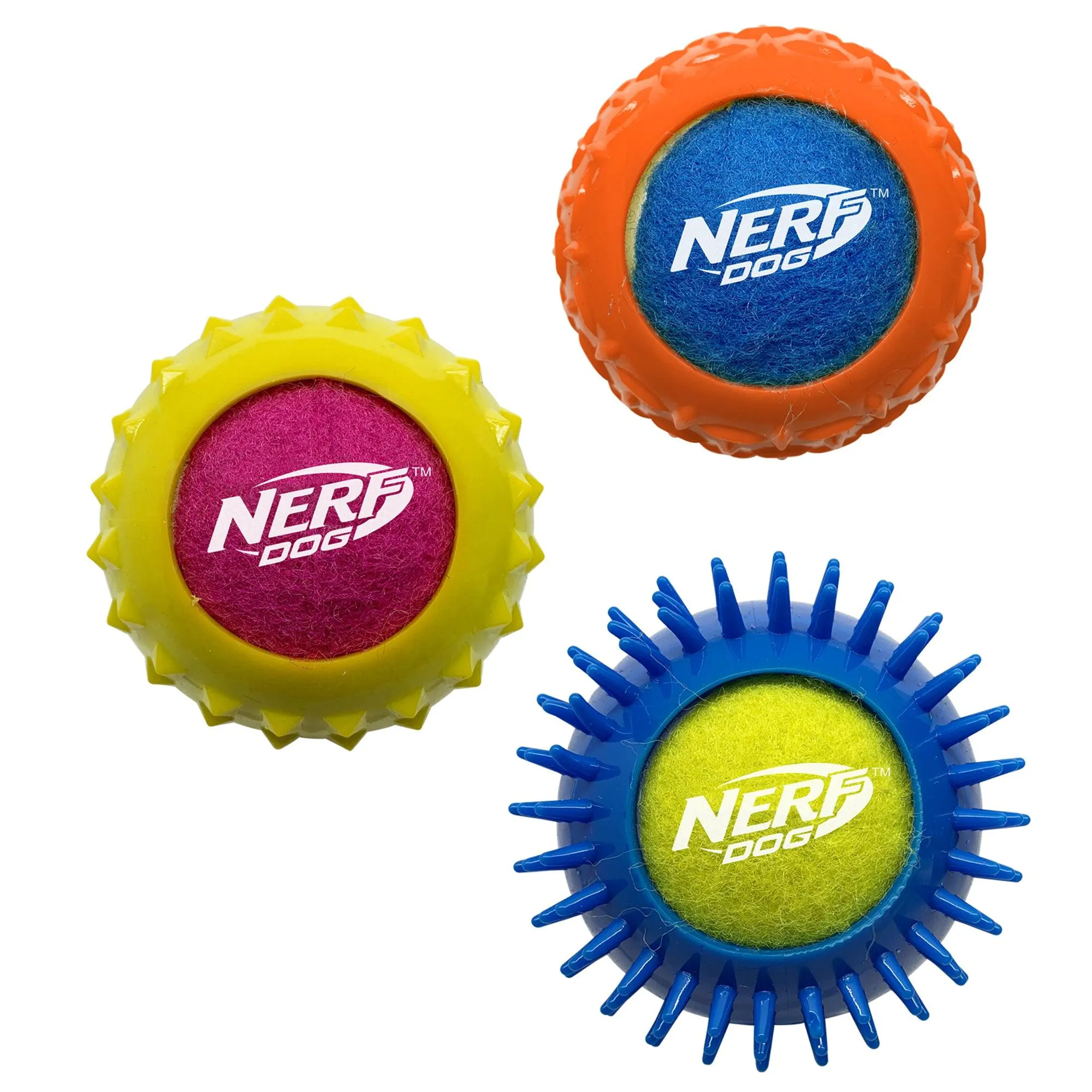 Nerf Dog Squeak Tennis Armour - 3 Pack