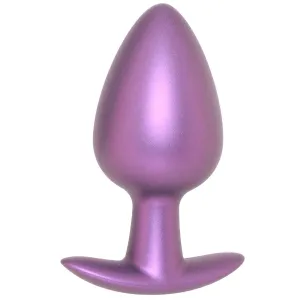 Ouch! Smooth Silicone 3.5 Inch Butt Plug in Metallic Purple