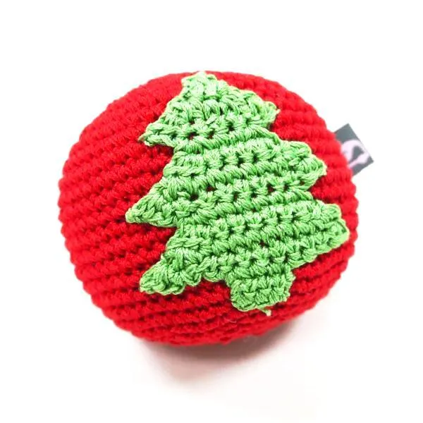 Pawer Squeaky Christmas Tree Ball Dog Toy