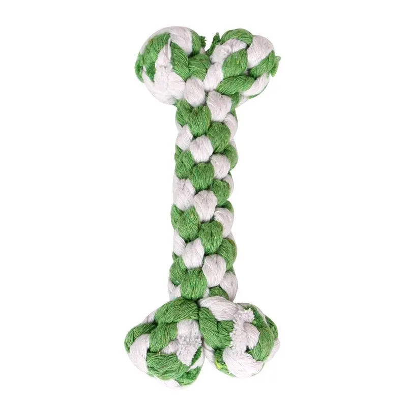 Puppy Chew Toy Double Knot Cotton Braided Rope