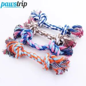 Puppy Chew Toy Double Knot Cotton Braided Rope