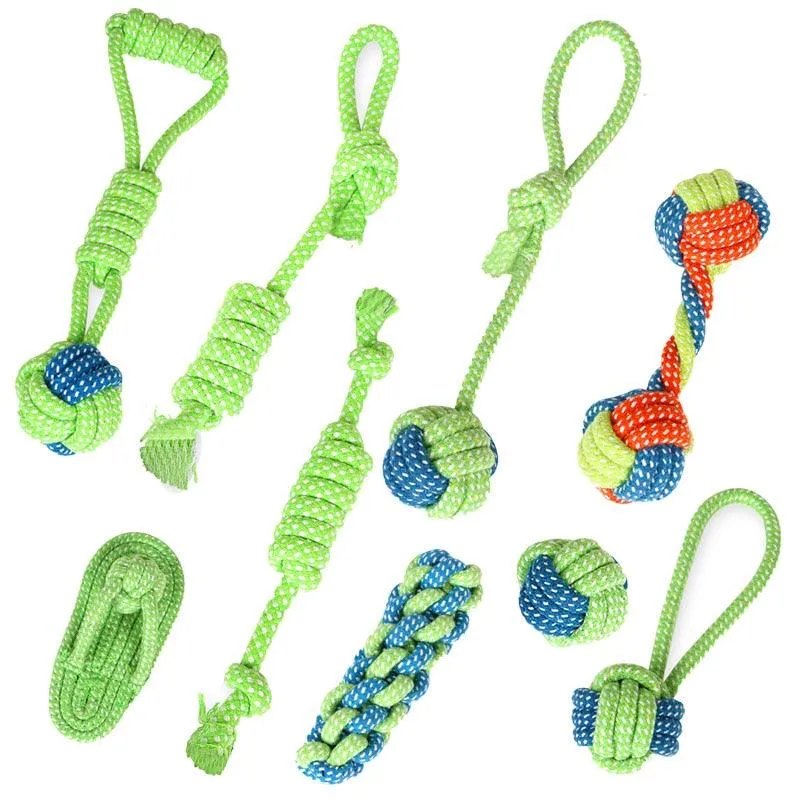 Puppy Chew Toy Double Knot Cotton Braided Rope