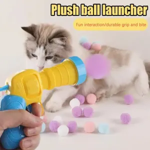 Silent Plush Ball Launcher: Fun Interactive Toy