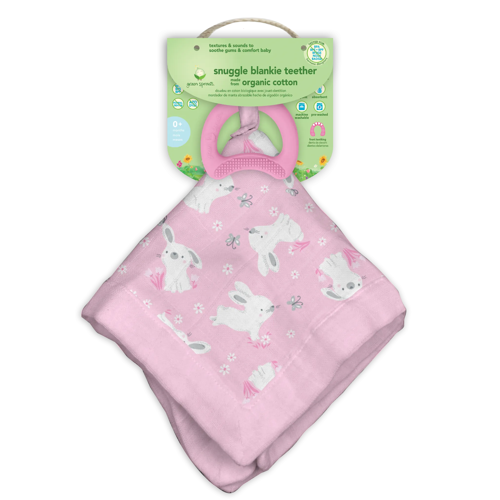 Snuggle Blankie Teether made from Organic Cotton-3mo 