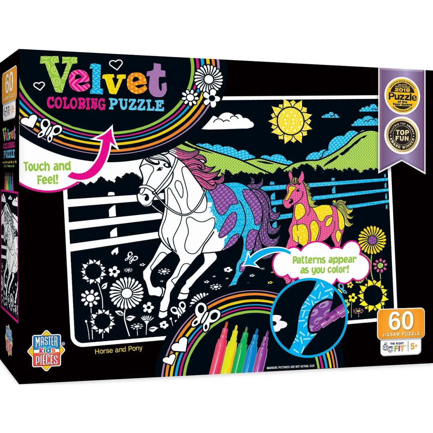 Velvet Coloring - Horse & Pony 60 Piece Jigsaw Puzzle