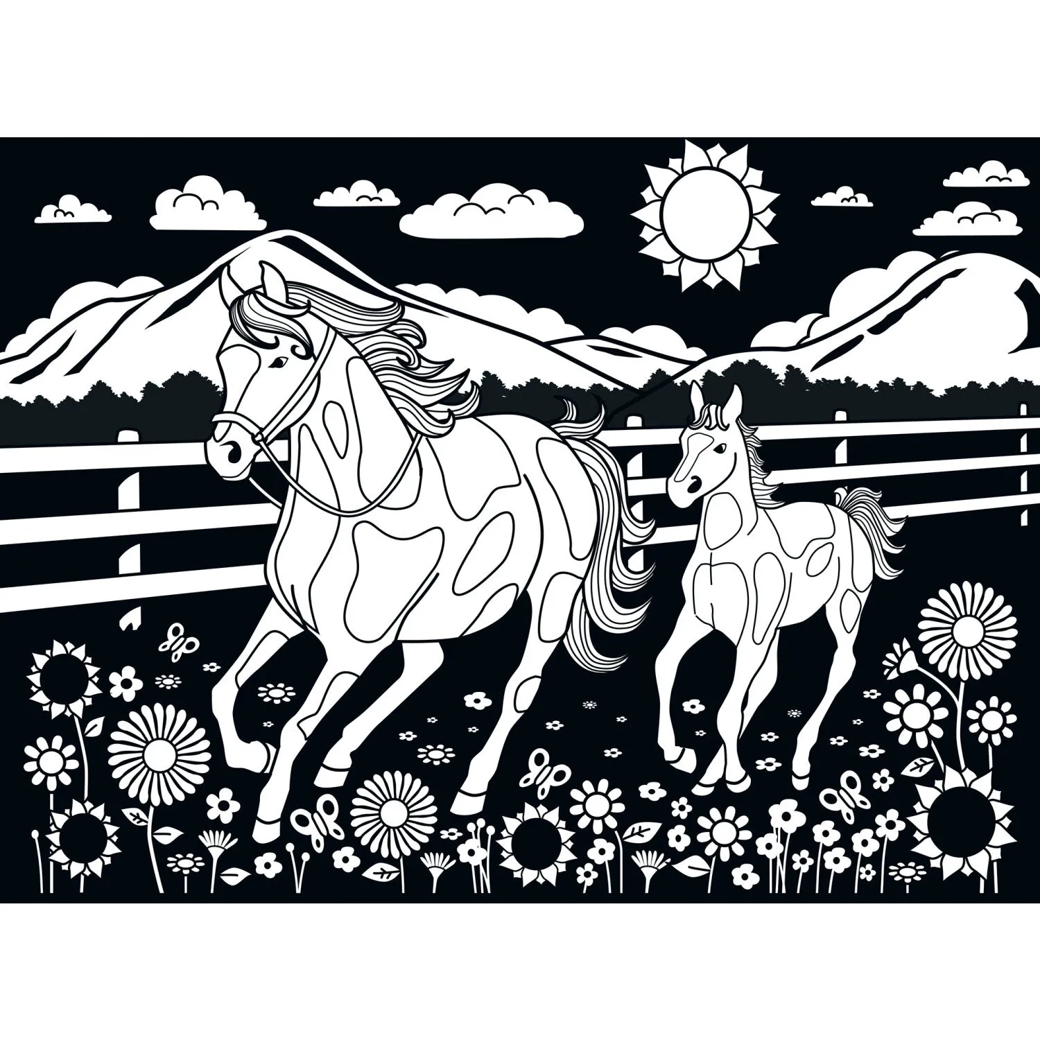 Velvet Coloring - Horse & Pony 60 Piece Jigsaw Puzzle