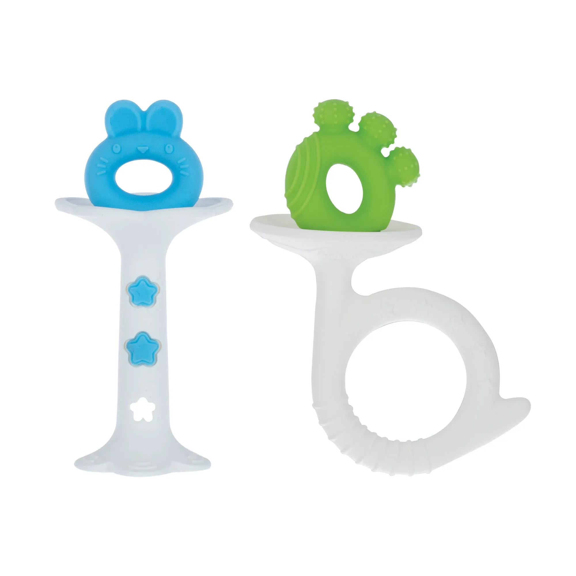 Wand and Tuba Teether Set | Blue & Green