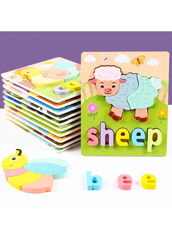 Wooden 3D Puzzle Educational Toys for Children Teaching Aid Sheep