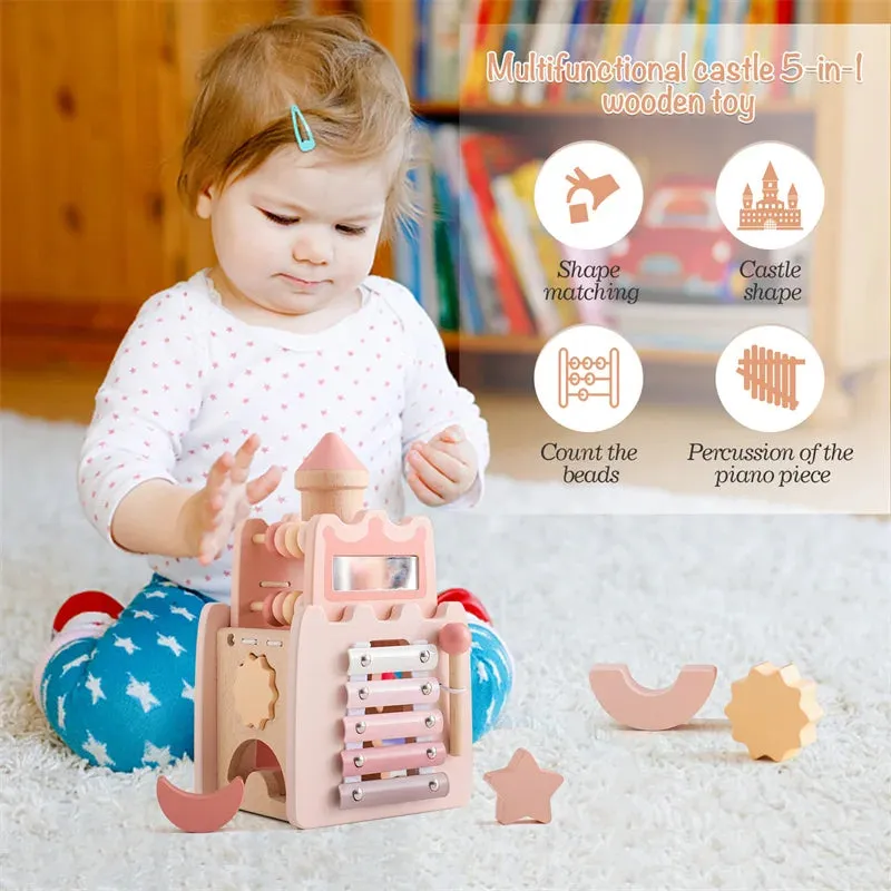 Wooden Castle 5-in-1 Shape Activity Toy