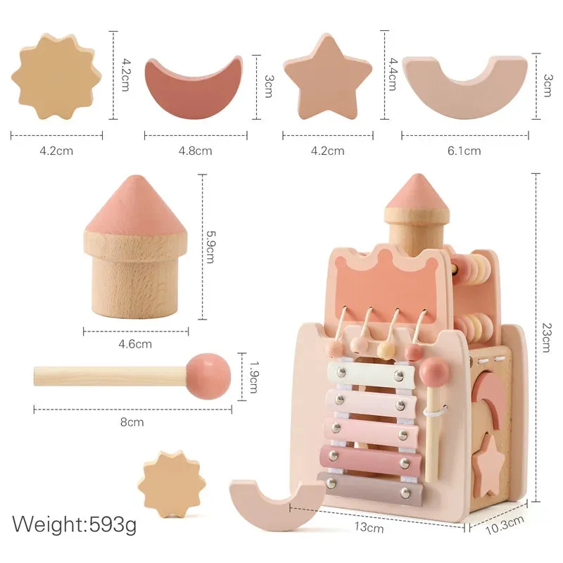 Wooden Castle 5-in-1 Shape Activity Toy