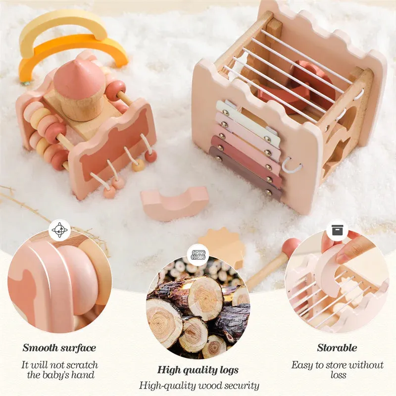 Wooden Castle 5-in-1 Shape Activity Toy