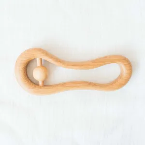 wooden oval rattle teether