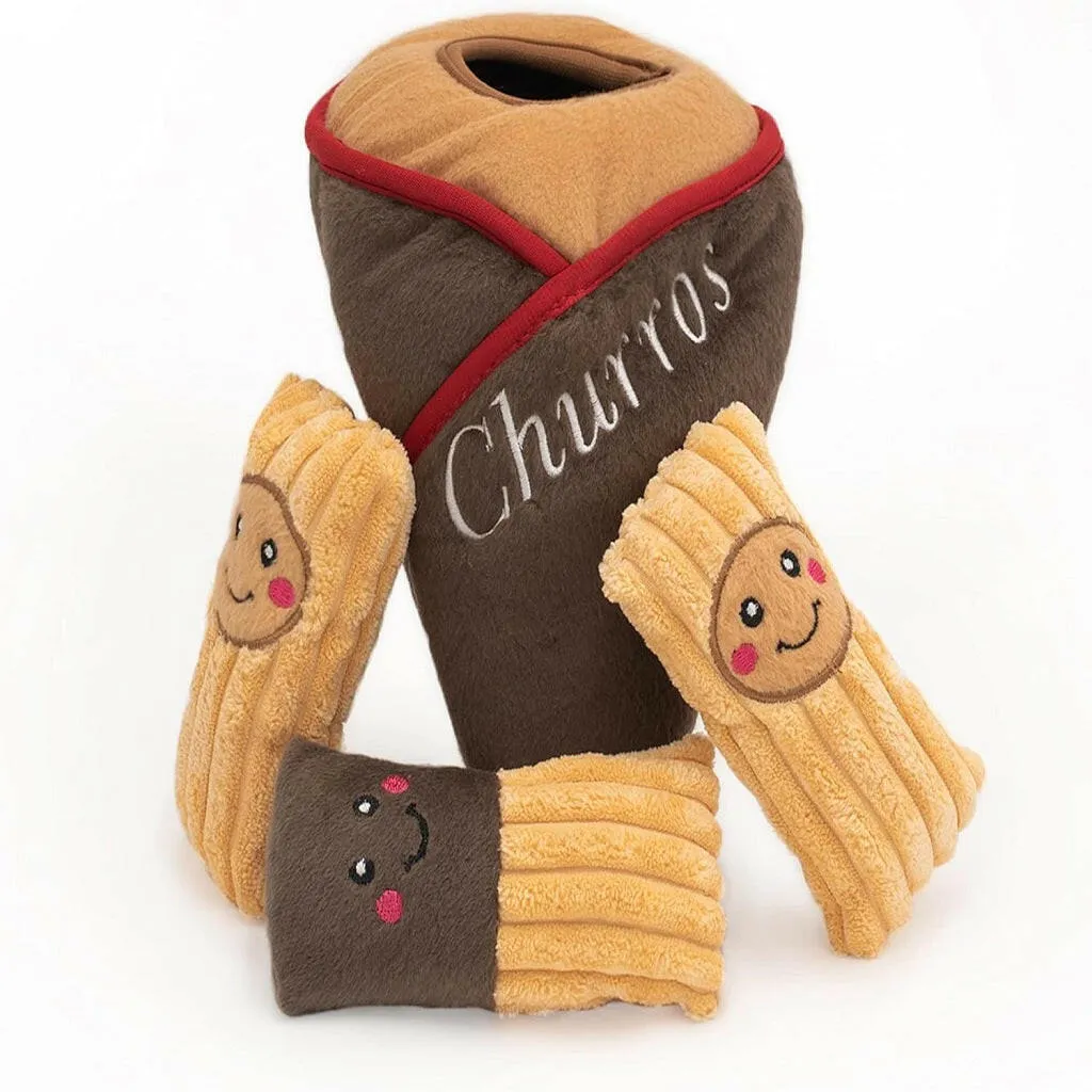 Zippy Paws Burrow Churro Cone - Interactive Toy For Dog (Medium)