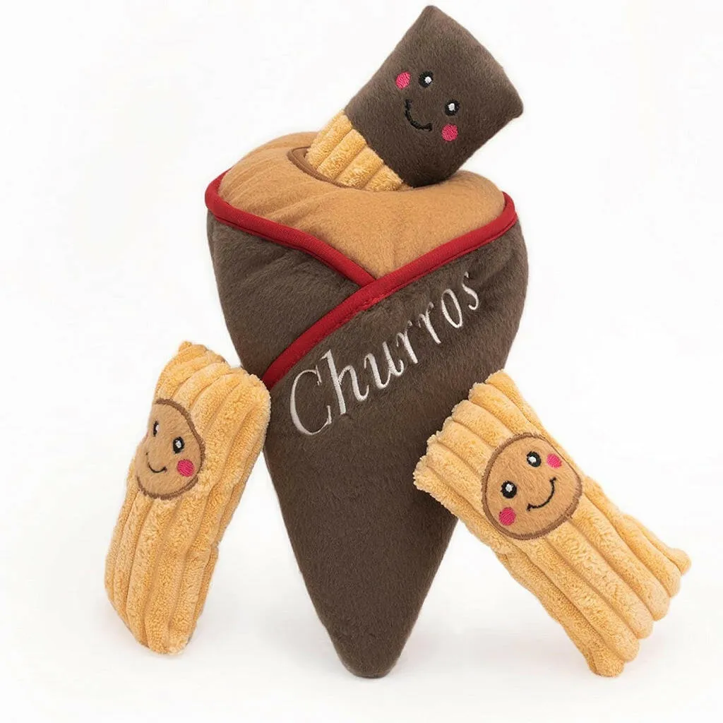 Zippy Paws Burrow Churro Cone - Interactive Toy For Dog (Medium)